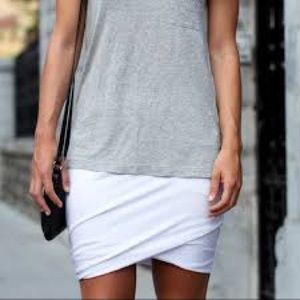 T by Alexander Wang white mesh twist skirt xs